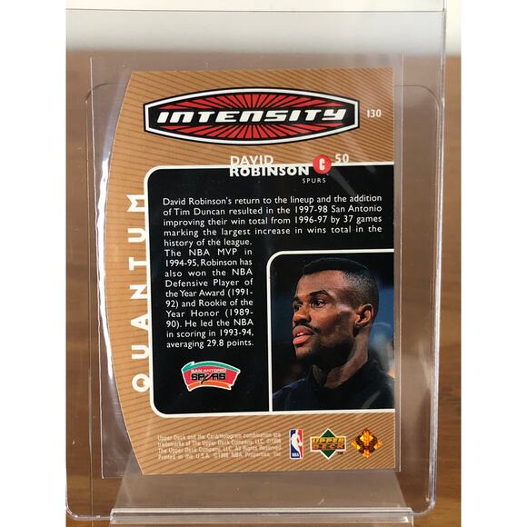 1998 Upper Deck Intensity Bronze #i30 David Robinson /1500 PSA 9 Spurs Pop 2 - Picture 5 of 5